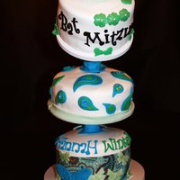 Whimsical Paisley Bat Mitzvah Cake All Carrot Cake inside.