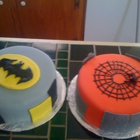 Battle Of The Superhero Cakes A rushed job, both cakes done in less than an hour, with a little more planning they would have been gorgeous.