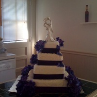 4 Tier Square Wedding Cake With Scrollwork 