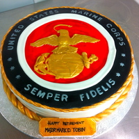 Marine Retirement Cake 