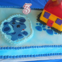 Blue's Clues Birthday Cake I made this one for my son, this past weekend, he turned 3 years old. It's white cake with raspberry filling (found the filling recipe...