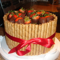 Strawberry Fruit Basket 10" Chocolate Cake with Choc Mousse filling with chocolate covered strawberries. I made this for my mother in laws birthday. It was...