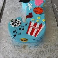 "j" Cake Initial cake for a twelve year old graduating 6th grade. Congrats Jada!