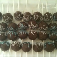 Baby Shower Pops Made cake pops and chocolate covered pretzels for my sisters baby shower. Cake pops are banana/peanut butter and chocolate hazelnut:)