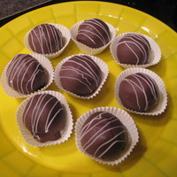 Cake Balls chocolate cake balls with white chocolate drizzle