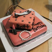 2 Tier Birthday Cake Girly birthday cake. First (failed) attempt at a shoe