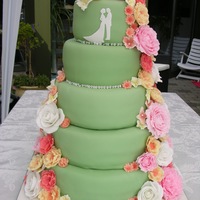 Flower Meadow Weddingcake A weddingcake for 100 persons.All fondant flowers.