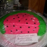 Watermelon Chocolate cake with BC icing and sprinkles!