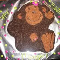 Monkey Cake! (Girly) This is a first birthday cake!! Everything was to coordinate with Birthday Express's Pink Mod Monkey theme!! So I dolled up the monkey...