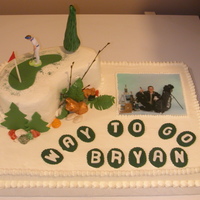 Golfing Grad All buttercream, except fondant accents; wafter picture.