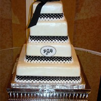 Polka Dot Wedding All buttercream, except fabric ribbon and royal dots.