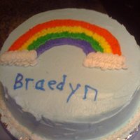 Rainbow Cake this was my very first cake i decorated in my cake class.