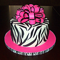 Zebra And Loopy Bow Another version of my pink and zebra cake