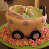 Baby In Pram My first attempt at a novelty fondant cake. Baby in pram via "teach yourself" books