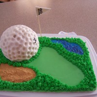 Tee Time The only cake is the ball covered in rolled fondant. The rest of the decorations sit on top of a piece of cardboard. Perfect for a party of...