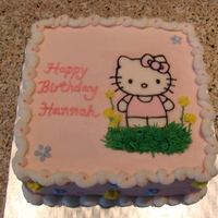 Hello Kitty My first time making a birthday cake for someone. 1st time doing FBCT Rainbow cake with buttercream.