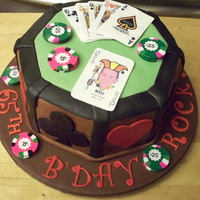 Poker Cake For Hubby Made a poker cake for my husband's 65th birthday. Didn't have much time to spend on it as I was also making a 3 tied ladybug...