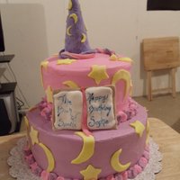 Magic Strawberry Lemonade cake, Fondant accents, sugar cone on top. Got the idea from some other cakes on here. Thanks so much for looking