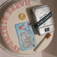 Cigarettes And Scratchcards packet of cigaterrs make from rkt the rest handpainted fondanttfl xx