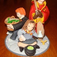 Harry Potter Trio A friend asked if I could just make a topper instead of the whole cake- how'd I do?