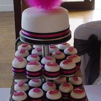 Pink And Black Individual cakes in the Bright pink and black colour scheme