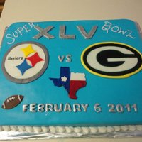 Superbowl Xlv Yellow Cake decorated with MMF