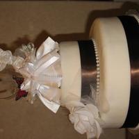 First Wedding Cake I've Ever Done!! Just practicing, for my cousin's wedding!