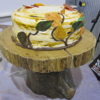 Tree And Leaves Fall Wedding Cake I made this to go with a large cupcake order- each cupcake had a white chocolate leaf on it like on the cake. I liked the way the '...