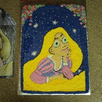 Tangled I attempted to make a tangled cake and I was overall happy with it but next time I would try not to make the eyes look so bug eyed. You can...