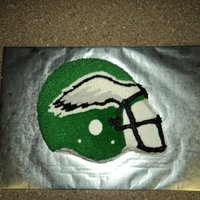 Philadelphia Eagles I used a cake pan for the helmet but did the details by eye.