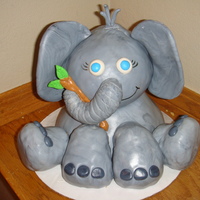 Elephant Cake French Vanilla Cake and RKT covered in fondant.