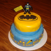 Batman Cake Son's 4th birthday cake. My husband and I had so much fun making this one!!! My son loved it too!