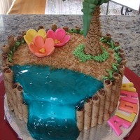 Luau Cake The flowers, letters, and palm tree base are made from a gum paste/fondant mixture. The palm tree leaves are made from royal icing. I made...