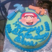 Bob The Builder Birthday Cake fondant with plastic toys