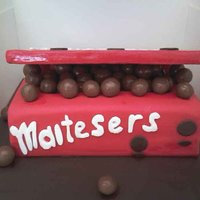 Box Of Maltesers Orange Madeira with Madagascan Vanilla buttercream covered with red sugarpate, Maltesers are real . I entered this cake into my first Cake...
