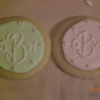 Monogrammed Engagement Shower Cookies 1st time decorating cookies! Made with Royal Icing and Candy Pearls.