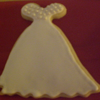 Wedding Dress covered in royal icing with sugar pearl detail