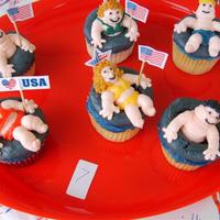 Fourth Of July Swimmers..... Entered these in a 4th of July cupcake contest....they are all BC....got the idea from a Wilton Cupcake book......