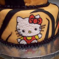 Hello Kitty Cake fondtant work was awful but I was proud of my hello kitty ;)