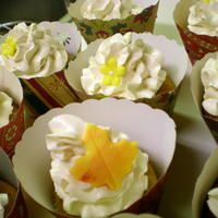 Pumpkin Pie Cupcakes I made these pumpkin pie cupcakes for a work luncheon and they came out so perfect! I made all of the cupcake wrappers out of scrapbooking...
