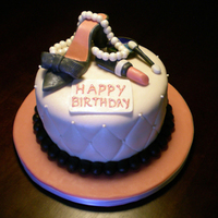 Fun And Fabulous Girly Birthday Cake! This was my second fondant covered cake and my first time working with gum paste or quilting a cake.