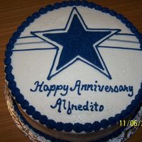 Dallas Cowboy Anniversary Cake This was ordered by a wife whose husband is a cowboy fanatic. According to her he said it was his best gift.