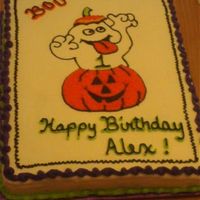 My Baby Boys 1St Birthday Cake A cute ghost popping out of a pumpkin
