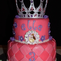 Princess Cake 8 and 6 in WASC with vanilla buttercream. Cricut crown gumpaste. Princess birthday was inspired by cake on CC and sent the picture. Fun...