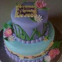 Garden Cake This cake was for a adoption celebration. It was made with fondant and gumpaste flowers.