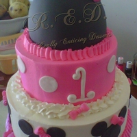 Minnie Mouse Birthday Cake This cake was not fondant. the client hates the taste so i had to work extra hard to have a smooth finish on this one! I don't usually...