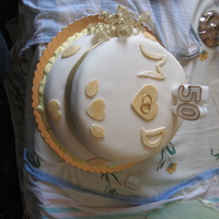 50Th Wedding Anniversary Two tier chocolate mud cake covered in buttercream and fondant - my first fondant cake -