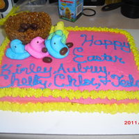 Birds Nest Cake I made this Easter cake for a friend for her grand kids I made the birds nest with rice krispies.
