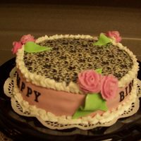 Chocolate Transfer Sheet my first attempt at a choicolate transfer sheet with fondont around the cake and butter cream roses