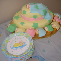 Baby Sleeping This is a lime coconut cake with a buttercream icing and mmf. I had the idea for the cake and when I seen the plates I had to buy them..so...
